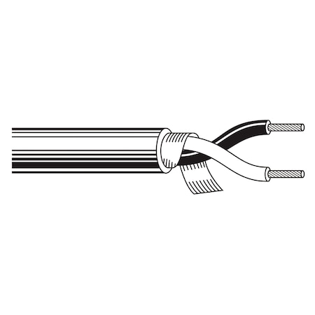 Belden Multi-Conductor Cable, TNC, 16 AWG, 2 C, Chrome, PVC, Stranded, 300V AC, Indoor, 1000 ft 8780 0601000